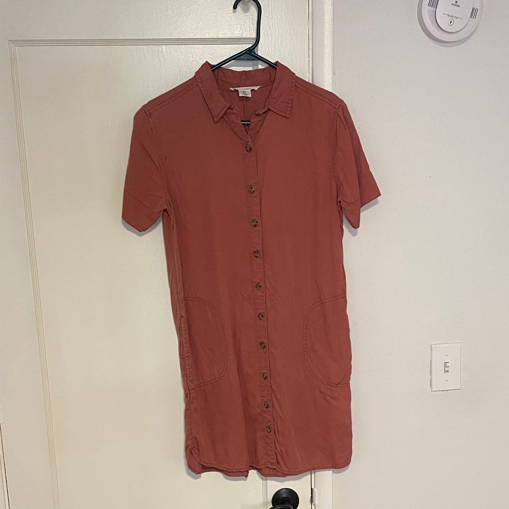 Lucky Brand Button-Front Dress in Terracotta, Spring, Summer, vacation